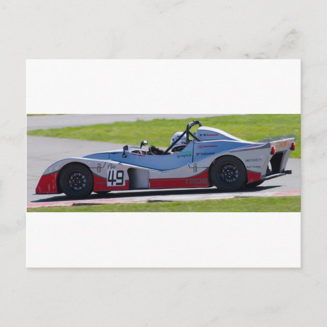 Silver single seater race car postcard (Front)