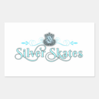 Silver Skates Sticker rectangle