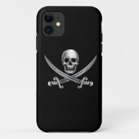 Silver Skull and Crossed Swords