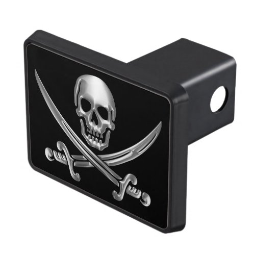 Silver Skull and Crossed Swords Hitch Cover
