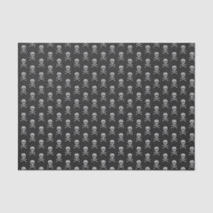 Silver Skull & Crossbones Halloween Tissue Paper