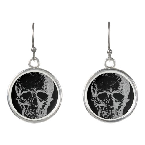Silver Skull  Earrings