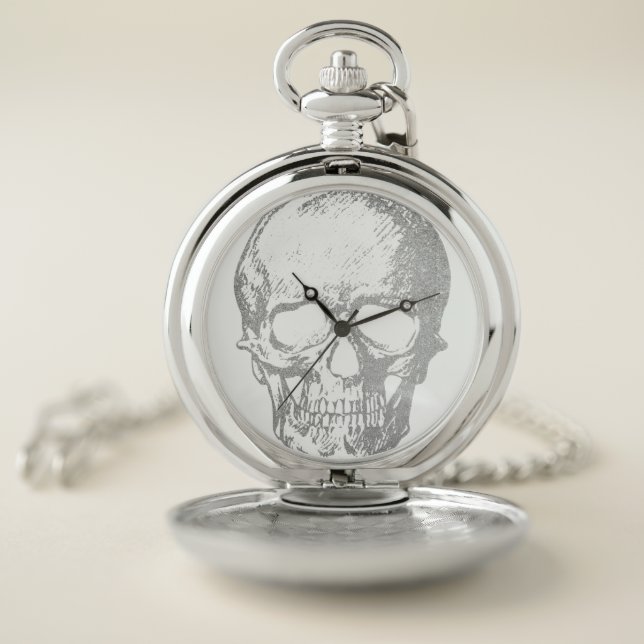 Silver Skull | Pocket Watch | Silver (Inside)