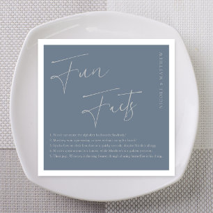 Silver Slate Fun Facts Wedding Napkins