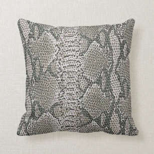 Silver Snake Skin Reversible Pillow