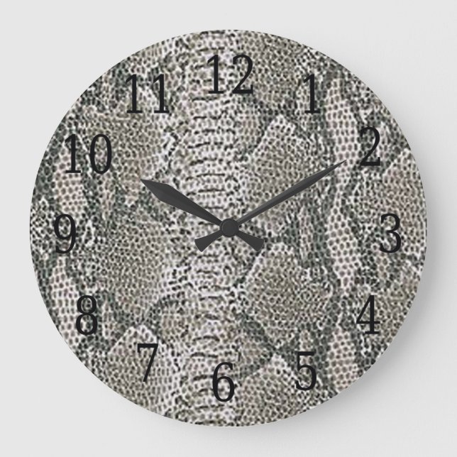 Silver Snake Skin Round Clock (Front)