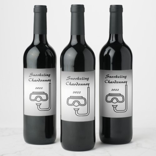 Silver Snorkeling Wine Label