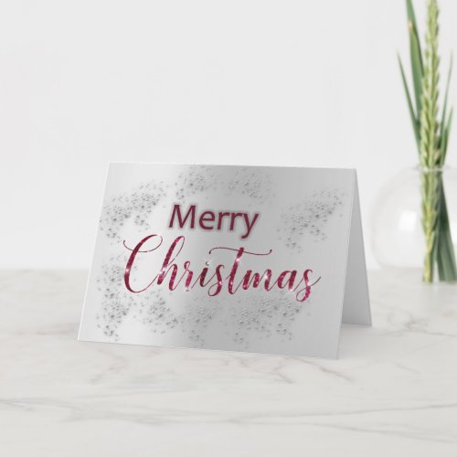 Silver Snow and Glitter Christmas Card