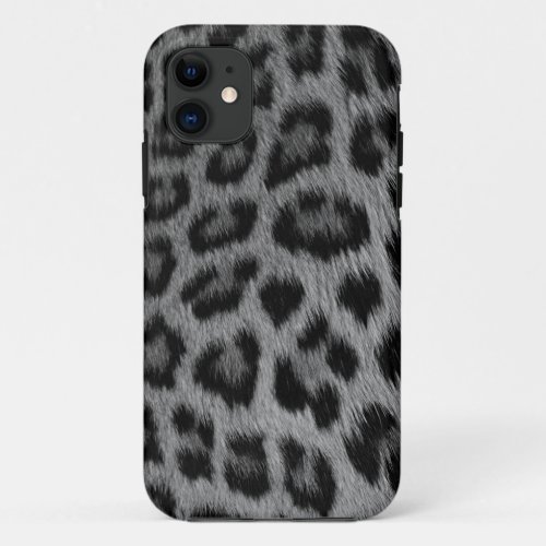 Silver Snow Leopard Print iPhone 5 Case