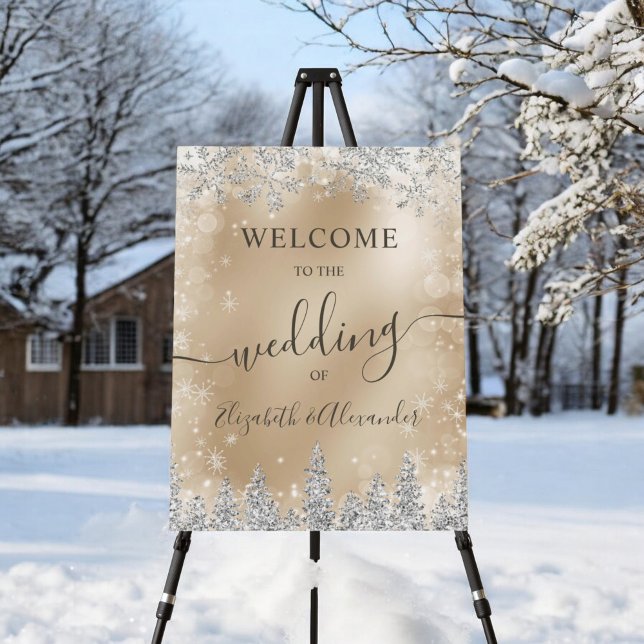Silver snow pine gold Christmas winter wedding Foam Board (Silver snow pine gold Christmas winter wedding Foam Board)