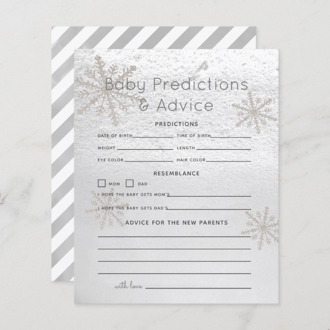 Silver Snowflake Baby Predictions & Advice (Front/Back)
