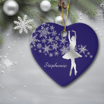 Silver Snowflake Ballerina Blue Ceramic Ornament at Zazzle