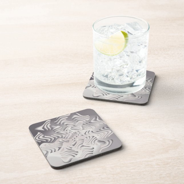 silver snowflake beverage coaster (Right Side)