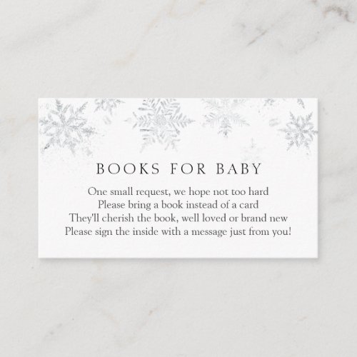 Silver Snowflake Books for Baby insert card