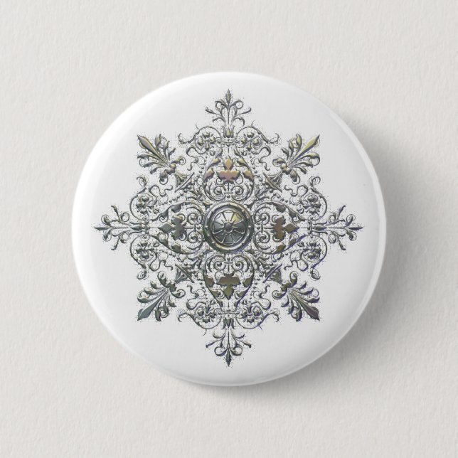 Silver Snowflake Button (Front)