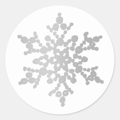 Silver Snowflake Christmas Card Envelope Seal