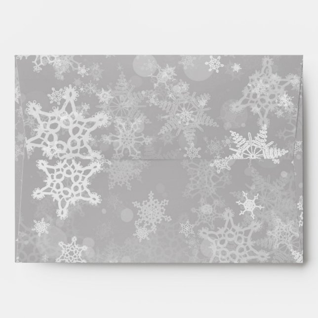 Silver Snowflake Christmas Envelope (Back (Top Flap))