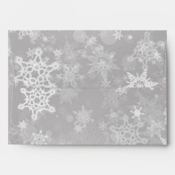 Silver Snowflake Christmas Envelope by ChristmasBellsRing at Zazzle