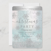 Silver snowflake corporate Christmas party Invitation