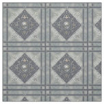 Silver Snowflake Denim Look Fabric