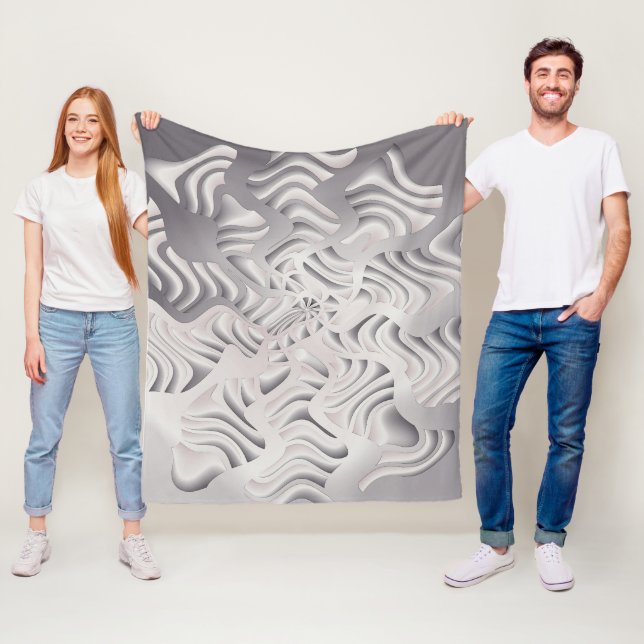 silver snowflake fleece blanket (In Situ)