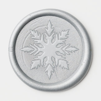 Silver Snowflake for Christmas Card Wax Seal Sticker