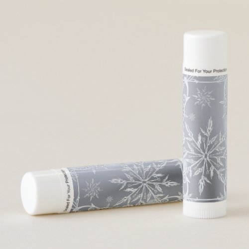 Silver snowflake frost snowflake winter lip balm