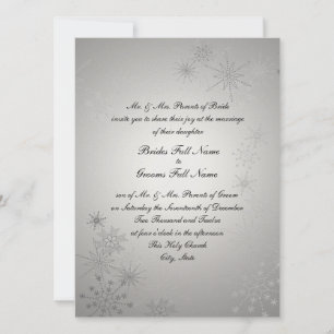 Silver Snowflake Gems Invitation