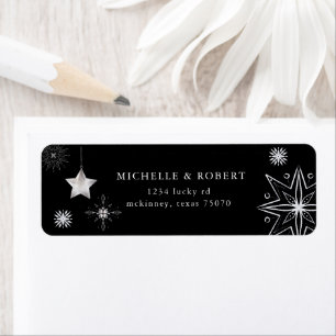Silver Snowflake Holiday Return Address Label