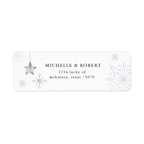 Silver Snowflake Holiday Return Address Label