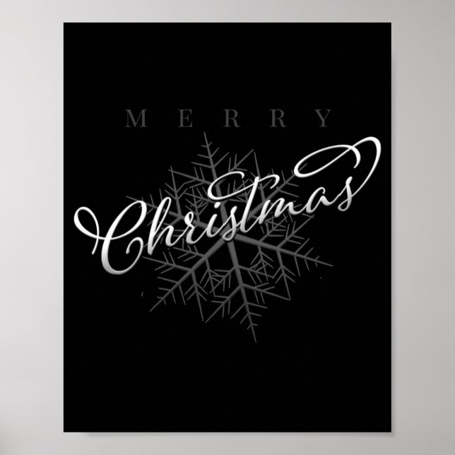 Silver Snowflake Merry Christmas  Poster (Front)
