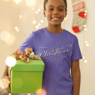 Silver Snowflake Merry Christmas  T-Shirt