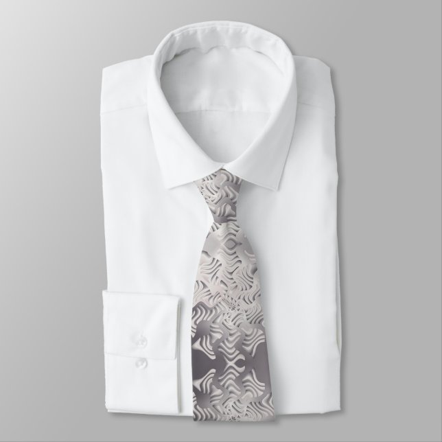 silver snowflake neck tie (Tied)
