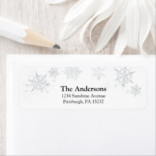 Silver Snowflake Return Address Label