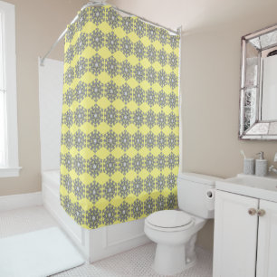 Silver Snowflake Shower Curtain