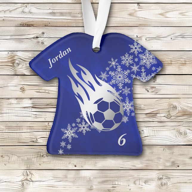 Silver Snowflake Soccer Ball Flame Ornament (Creator Uploaded)
