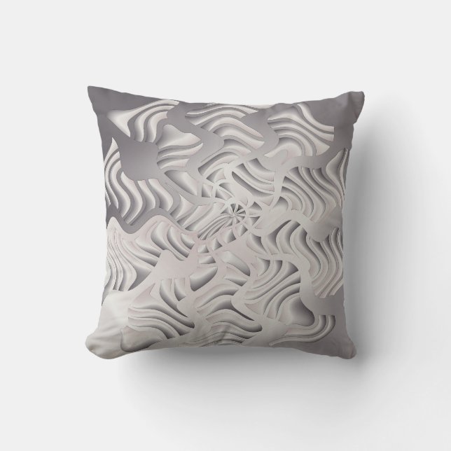 silver snowflake throw pillow (Front)