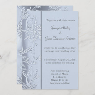 Silver Snowflake Wedding Invitation