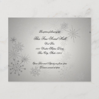 Silver Snowflake Wedding Reception Enclosure Card