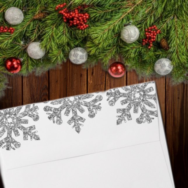 Silver Snowflake Winter Baby Shower Envelope (Creator Uploaded)