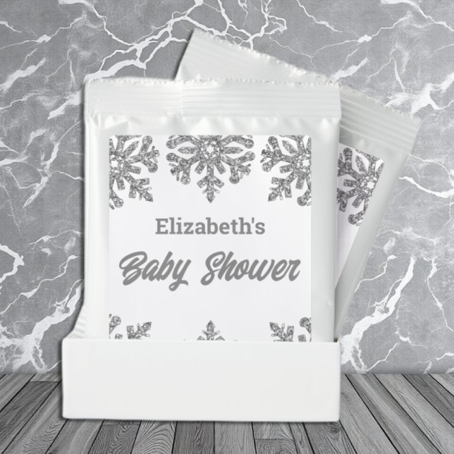 Silver Snowflake Winter Baby Shower Hot Chocolate Drink Mix (Creator Uploaded)