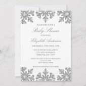 Silver Snowflake Winter Baby Shower Invitation (Front)
