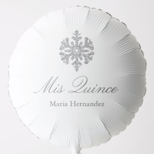 Silver Snowflake Winter Quinceanera Balloon