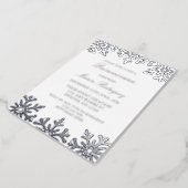 Silver Snowflake Winter Quinceanera Foil Invitation (Rotated)