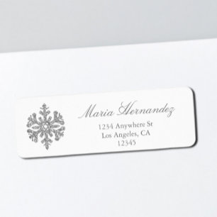 Silver Snowflake Winter Quinceanera Label