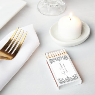 Silver Snowflake Winter Quinceanera Matchboxes