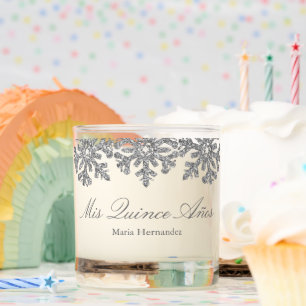 Silver Snowflake Winter Quinceanera Scented Candle