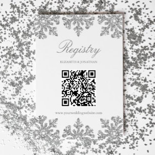 Silver Snowflake Winter Registry Enclosure Card