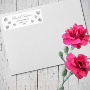 Silver Snowflake Winter Return Address Label