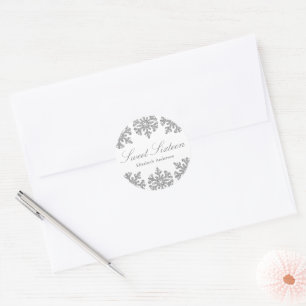 Silver Snowflake Winter Sweet 16 Classic Round Sticker